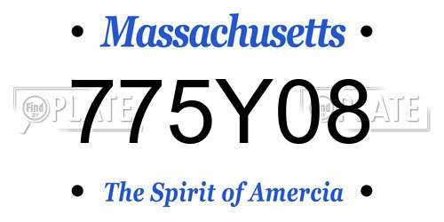 775Y08 Massachusetts License Plate