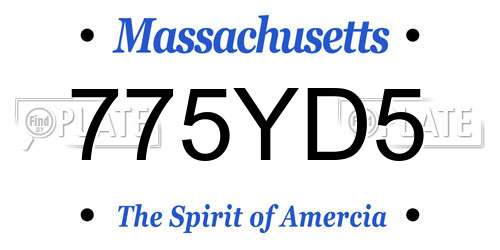 775YD5 Massachusetts License Plate
