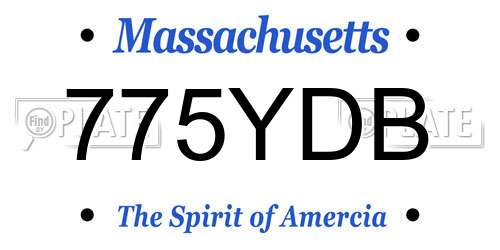 775YDB Massachusetts License Plate