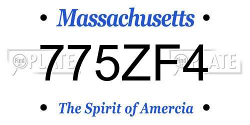 775ZF4 Massachusetts License Plate