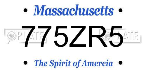 775ZR5 Massachusetts License Plate