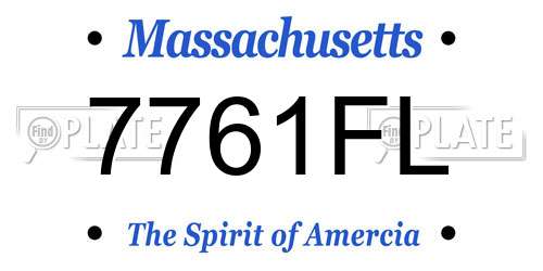 7761FL Massachusetts License Plate