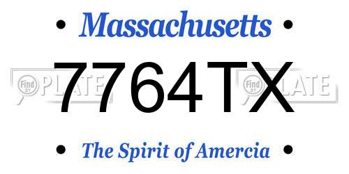 7764TX Massachusetts License Plate