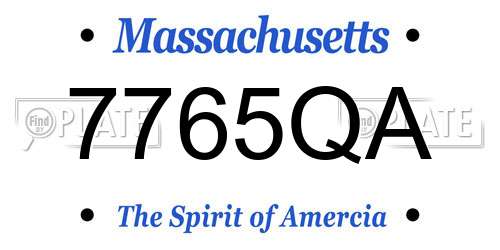 7765QA Massachusetts License Plate