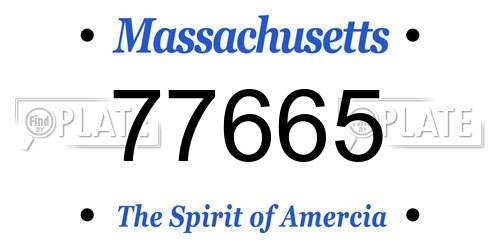 77665 Massachusetts License Plate