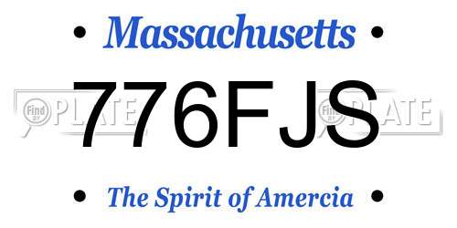 776FJS Massachusetts License Plate