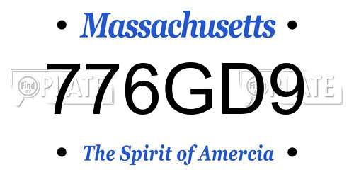 776GD9 Massachusetts License Plate
