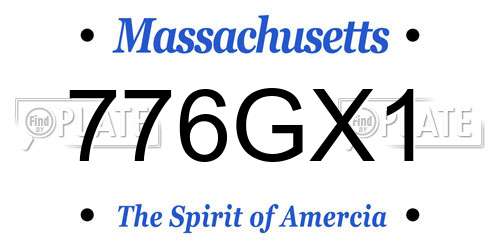 776GX1 Massachusetts License Plate