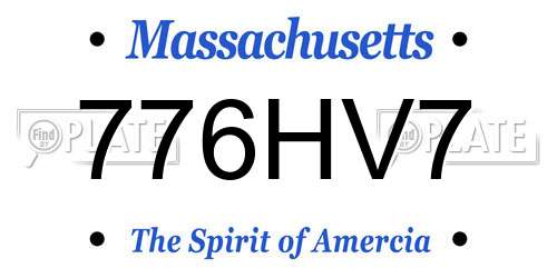 776HV7 Massachusetts License Plate