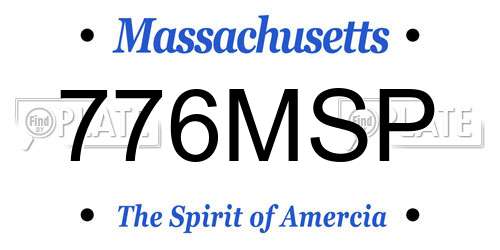 776MSP Massachusetts License Plate