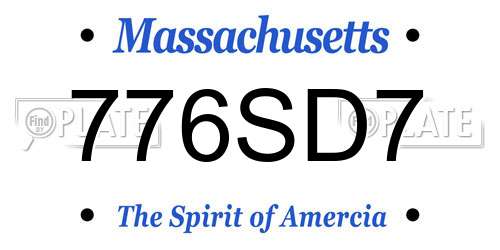 776SD7 Massachusetts License Plate