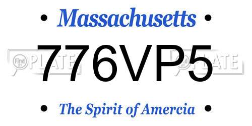 776VP5 Massachusetts License Plate