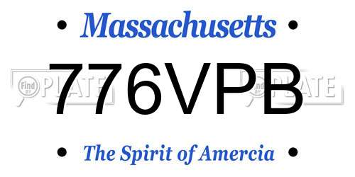 776VPB Massachusetts License Plate