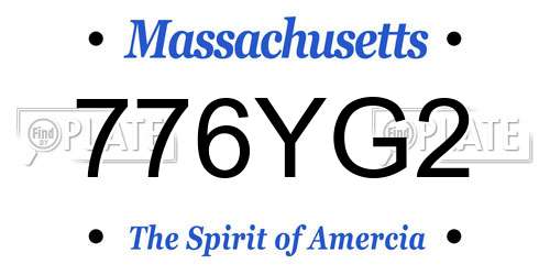 776YG2 Massachusetts License Plate