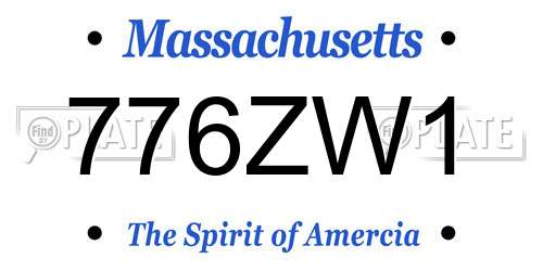 776ZW1 Massachusetts License Plate