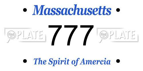 777 Massachusetts License Plate