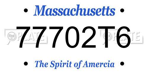 77702T6 Massachusetts License Plate