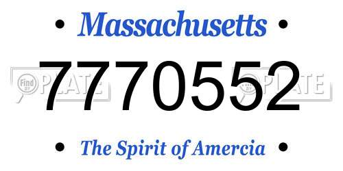 7770552 Massachusetts License Plate