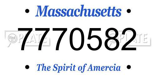 7770582 Massachusetts License Plate