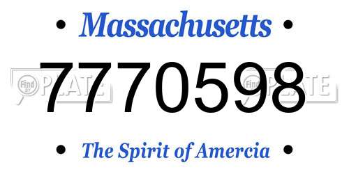 7770598 Massachusetts License Plate