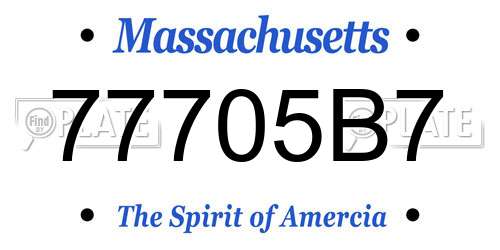 77705B7 Massachusetts License Plate