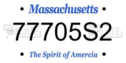 77705S2 Massachusetts License Plate