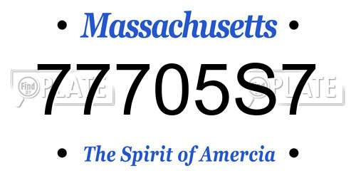 77705S7 Massachusetts License Plate