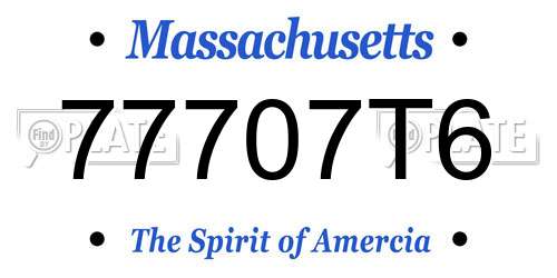 77707T6 Massachusetts License Plate