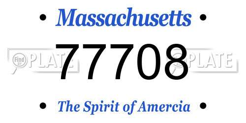 77708 Massachusetts License Plate
