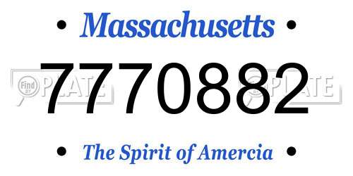 7770882 Massachusetts License Plate