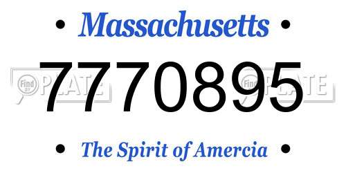 7770895 Massachusetts License Plate