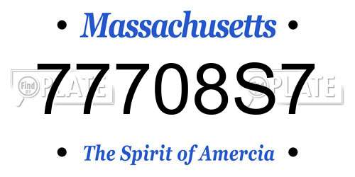 77708S7 Massachusetts License Plate