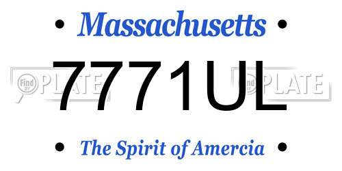 7771UL Massachusetts License Plate