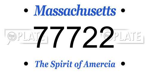 77722 Massachusetts License Plate
