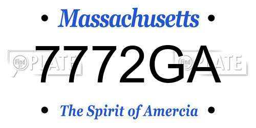 7772GA Massachusetts License Plate