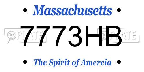 7773HB Massachusetts License Plate