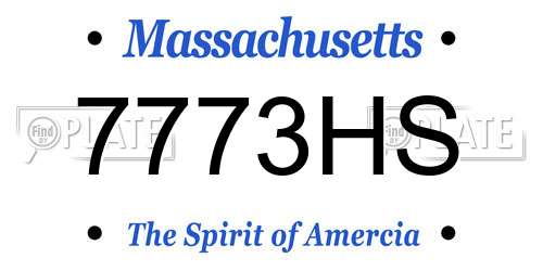 7773HS Massachusetts License Plate