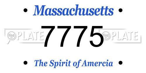7775 Massachusetts License Plate