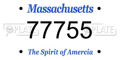 77755 Massachusetts License Plate