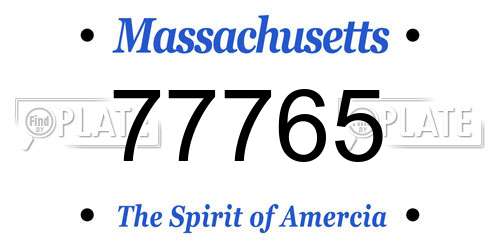 77765 Massachusetts License Plate