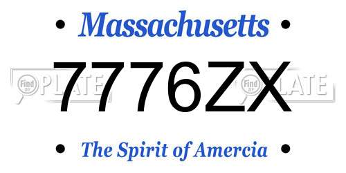 7776ZX Massachusetts License Plate