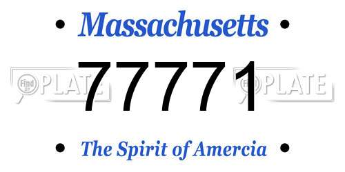 77771 Massachusetts License Plate