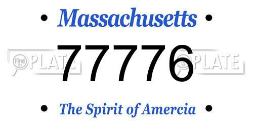 77776 Massachusetts License Plate