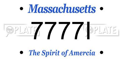 7777I Massachusetts License Plate