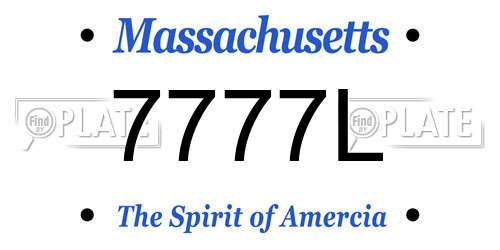 7777L Massachusetts License Plate