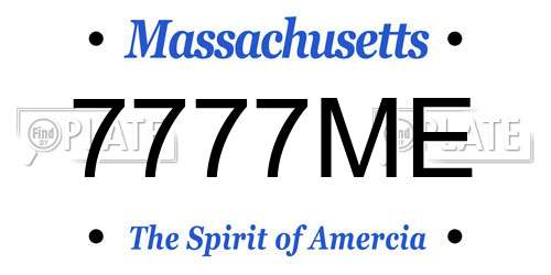 7777ME Massachusetts License Plate