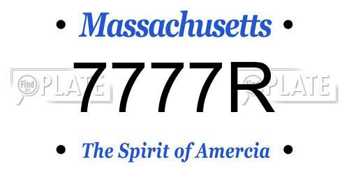 7777R Massachusetts License Plate