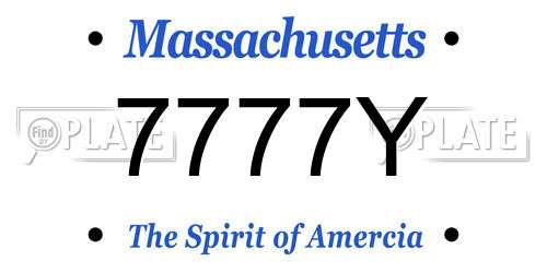 7777Y Massachusetts License Plate