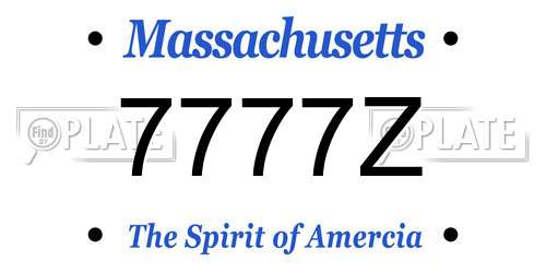 7777Z Massachusetts License Plate