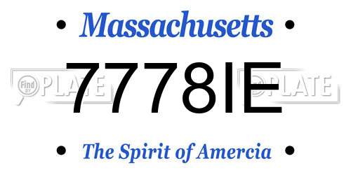 7778IE Massachusetts License Plate